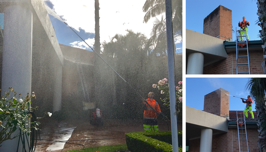 high pressure clean chimney cleaning Central Coast